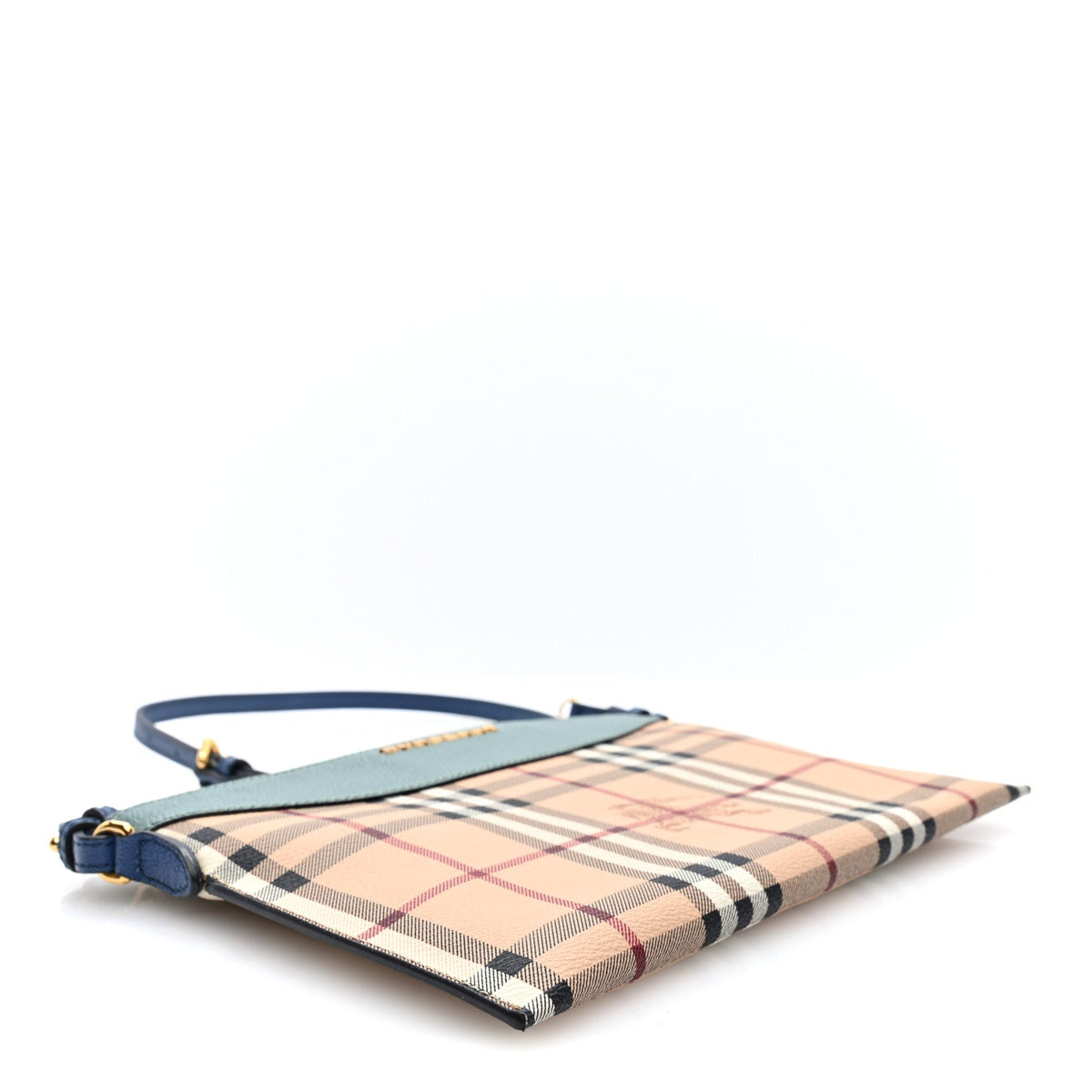 Burberry Haymarket Check Derby Peyton Crossbody Clutch Bag Eucalyptus Green