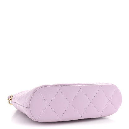 Chanel Caviar Quilted Mini Classic Clutch With Chain Light Purple