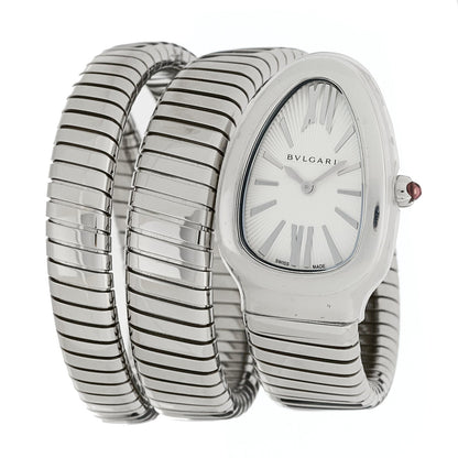 Bulgari Stainless Steel 35mm Serpenti Tubogas Double Spiral Quartz Watch