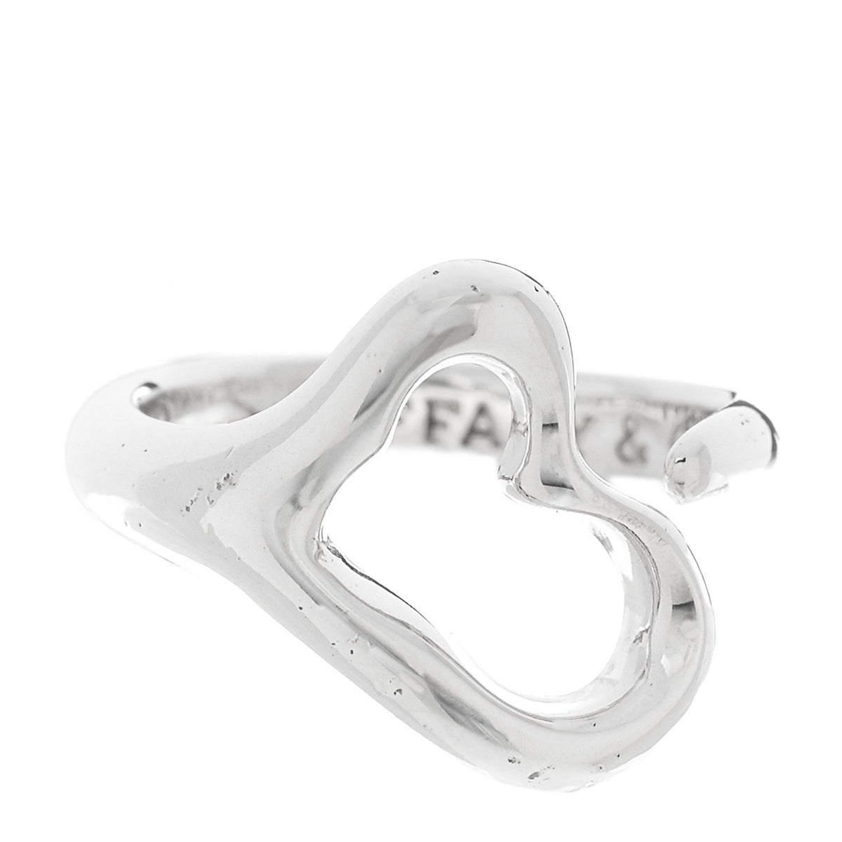 Tiffany Sterling Silver Elsa Peretti Open Heart Ring 48 4.5