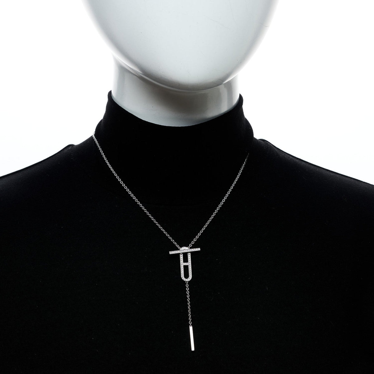 Hermès 18K White Gold Diamond PM Ever Chaîne d'Ancre Necklace