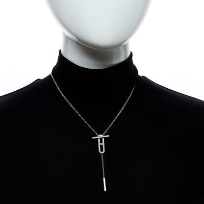 Hermès 18K White Gold Diamond PM Ever Chaîne d'Ancre Necklace