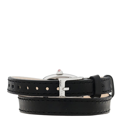 Bulgari Stainless Steel Calfskin Diamond 27mm Serpenti Watch Red