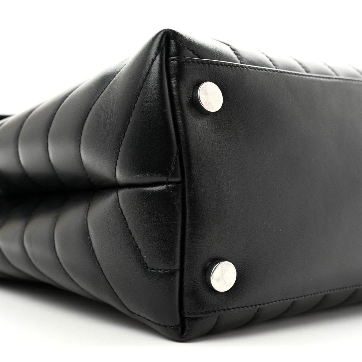 Saint Laurent Calfskin Y Quilted Large Loulou Chain Satchel Black