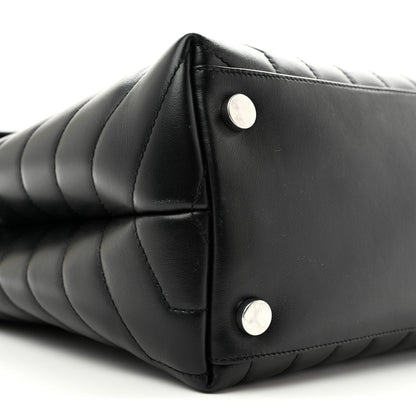 Saint Laurent Calfskin Y Quilted Large Loulou Chain Satchel Black