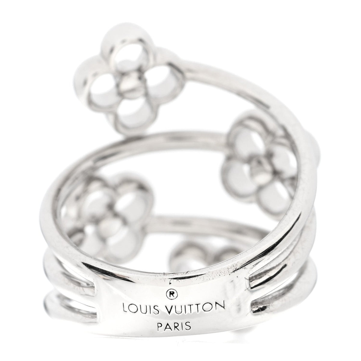Louis Vuitton Silver Flower Full Ring S 49 5