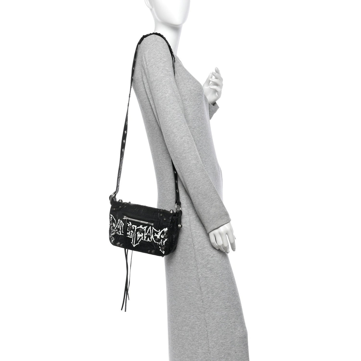 Balenciaga Agneau Arena XS Le Cagole Flap Bag Black 1984028