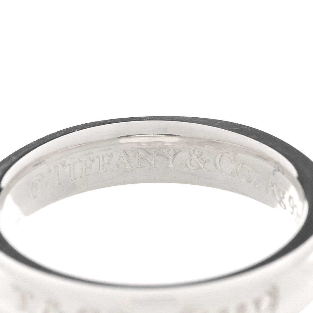 Tiffany Sterling Silver Narrow 1837 Band Ring 49 5