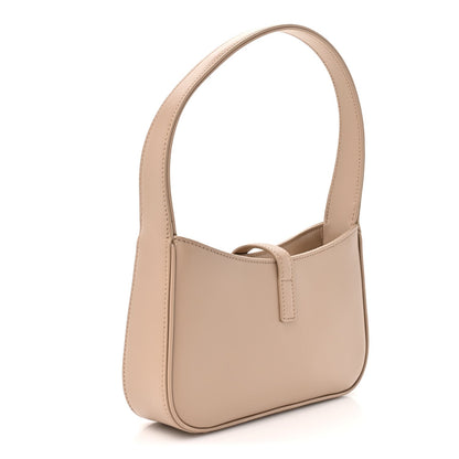 Saint Laurent Vegetable Calfskin Mini Le 5 À 7 Hobo Dark Beige