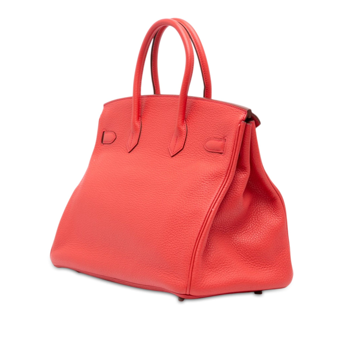 Birkin Handbag Red Clemence with Palladium Hardware 35