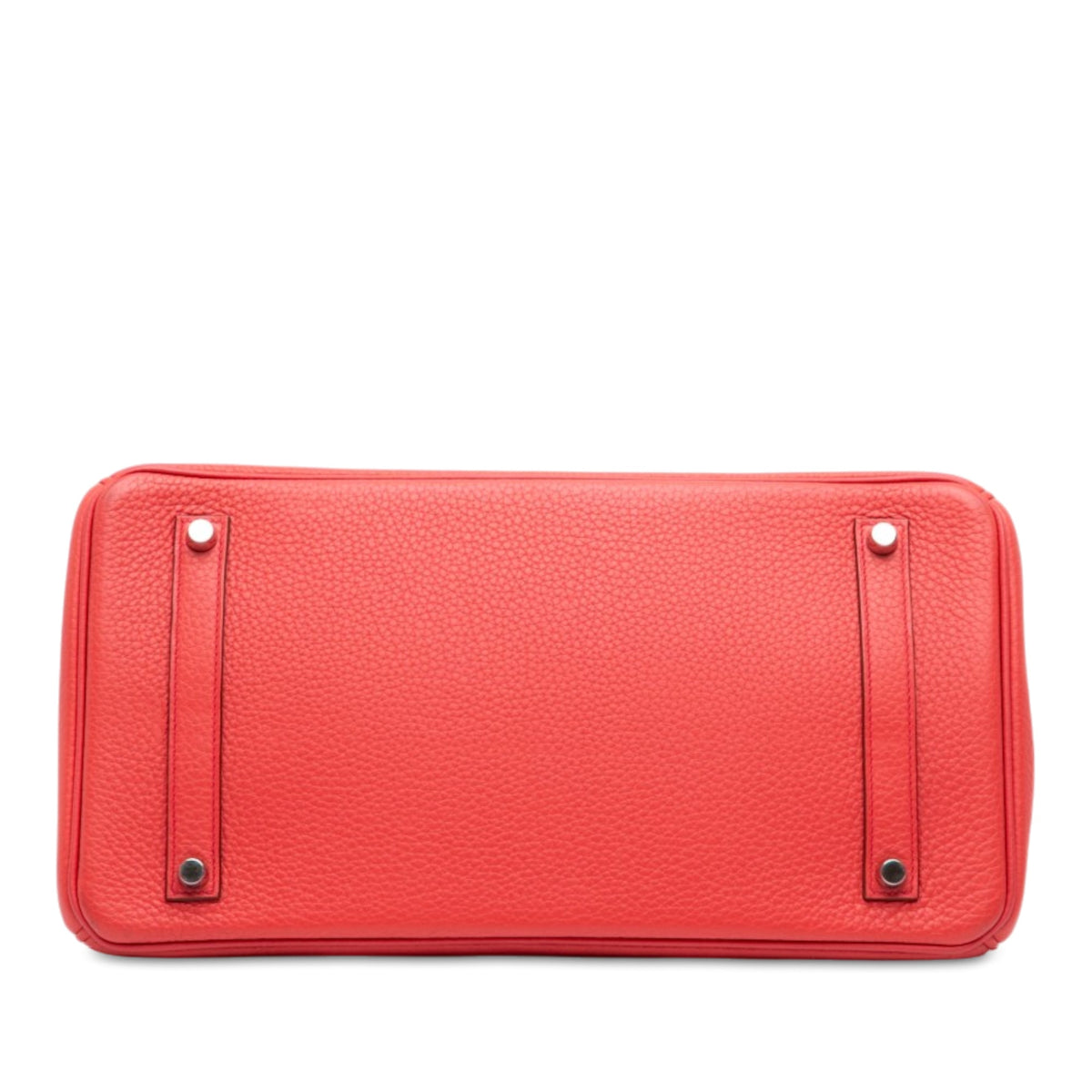 Birkin Handbag Red Clemence with Palladium Hardware 35