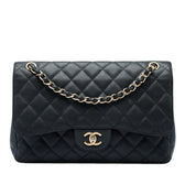 Classic Double Flap Bag Quilted Caviar Jumbo