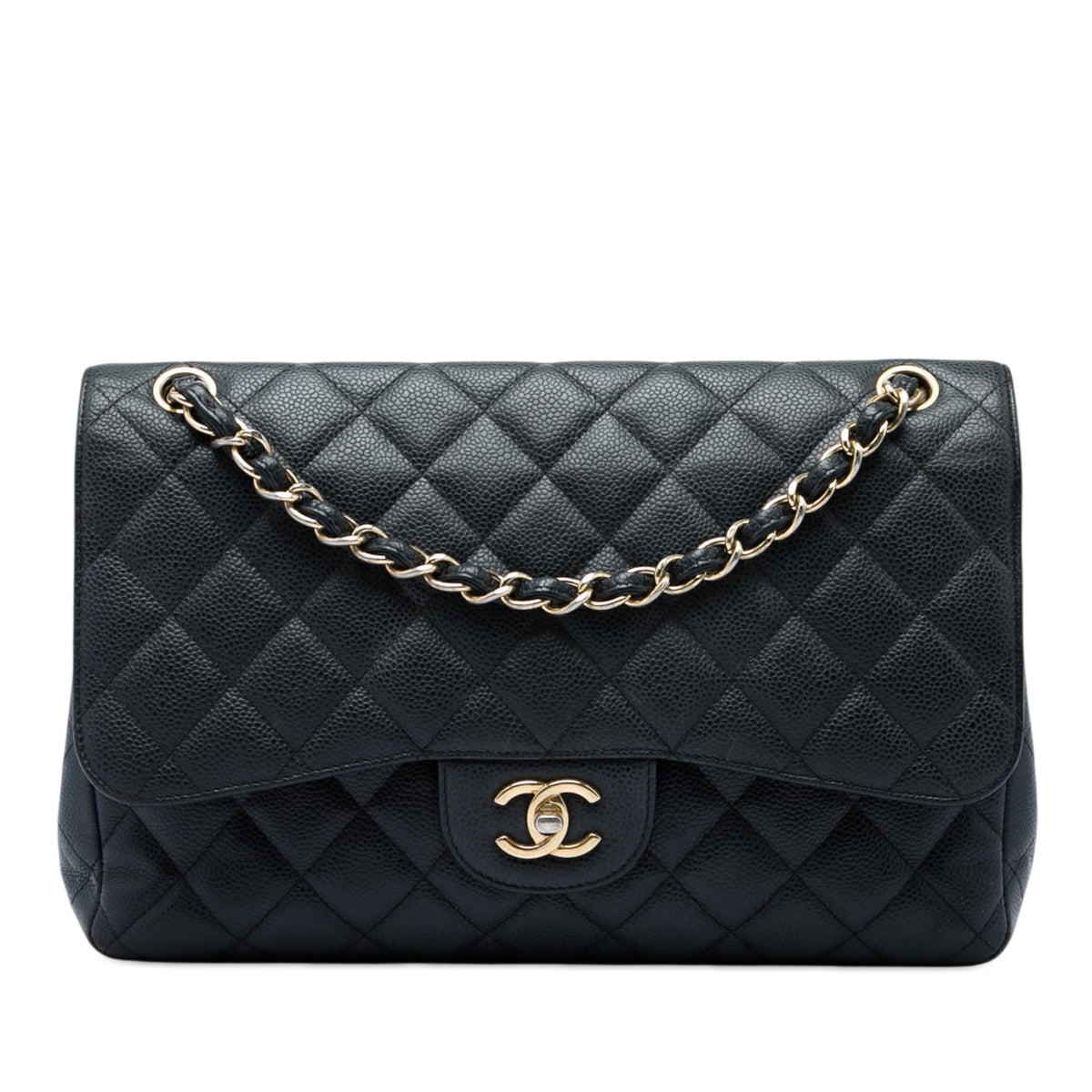 Classic Double Flap Bag Quilted Caviar Jumbo