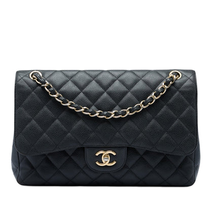 Classic Double Flap Bag Quilted Caviar Jumbo