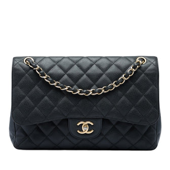Classic Double Flap Bag Quilted Caviar Jumbo