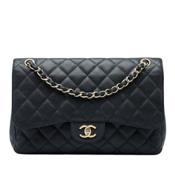 Classic Double Flap Bag Quilted Caviar Jumbo
