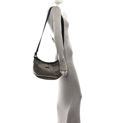 Gucci Lurex Monogram Medium Half Moon Hobo Black