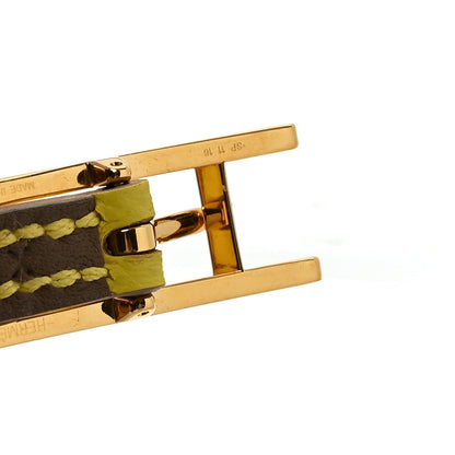 Hermes Epsom Swift Behapi Double Tour Bracelet XS Lime Etoupe