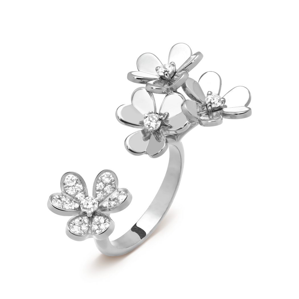 18K Gold Diamond VCA Frivole Between the Finger Ring