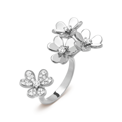18K Gold Diamond VCA Frivole Between the Finger Ring