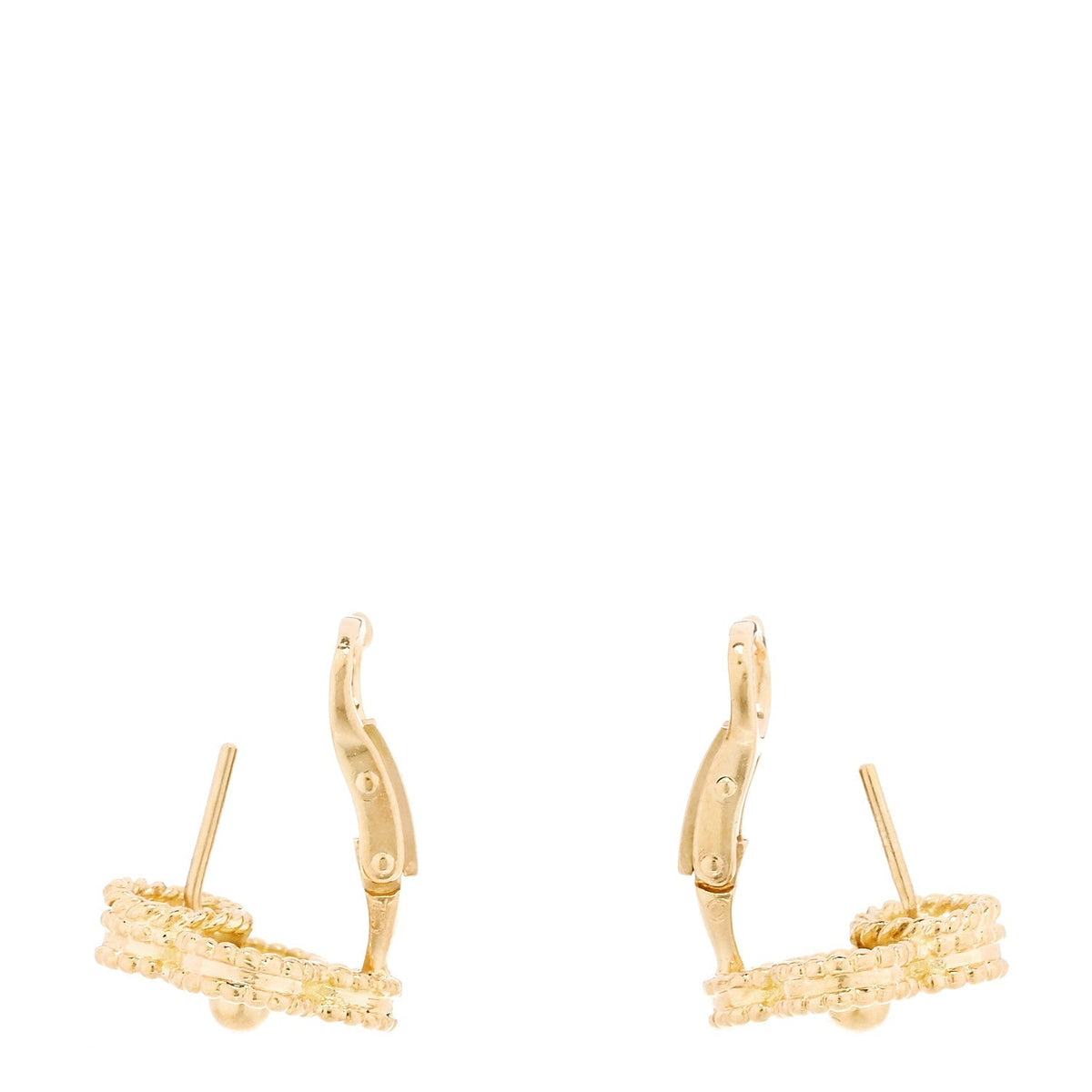 Van Cleef & Arpels 18K Yellow Gold Vintage Alhambra Earrings