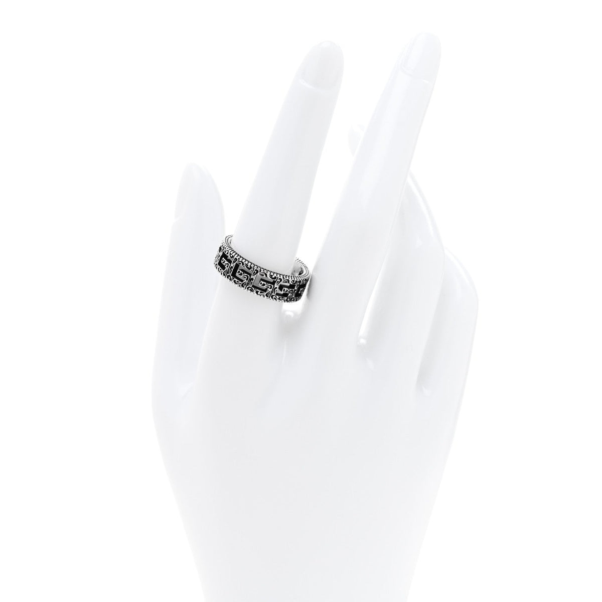 Sterling Silver Narrow Square G Band Ring 58 8.5