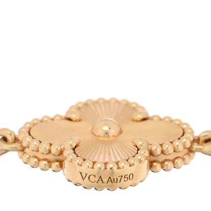 Van Cleef & Arpels 18K Yellow Gold Diamond 5 Motifs Guilloche Vintage Alhambra Bracelet