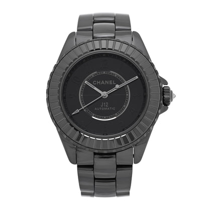 Chanel Stainless Steel Ceramic Diamond 38mm J12 Limited Edition Automatic Watch Black