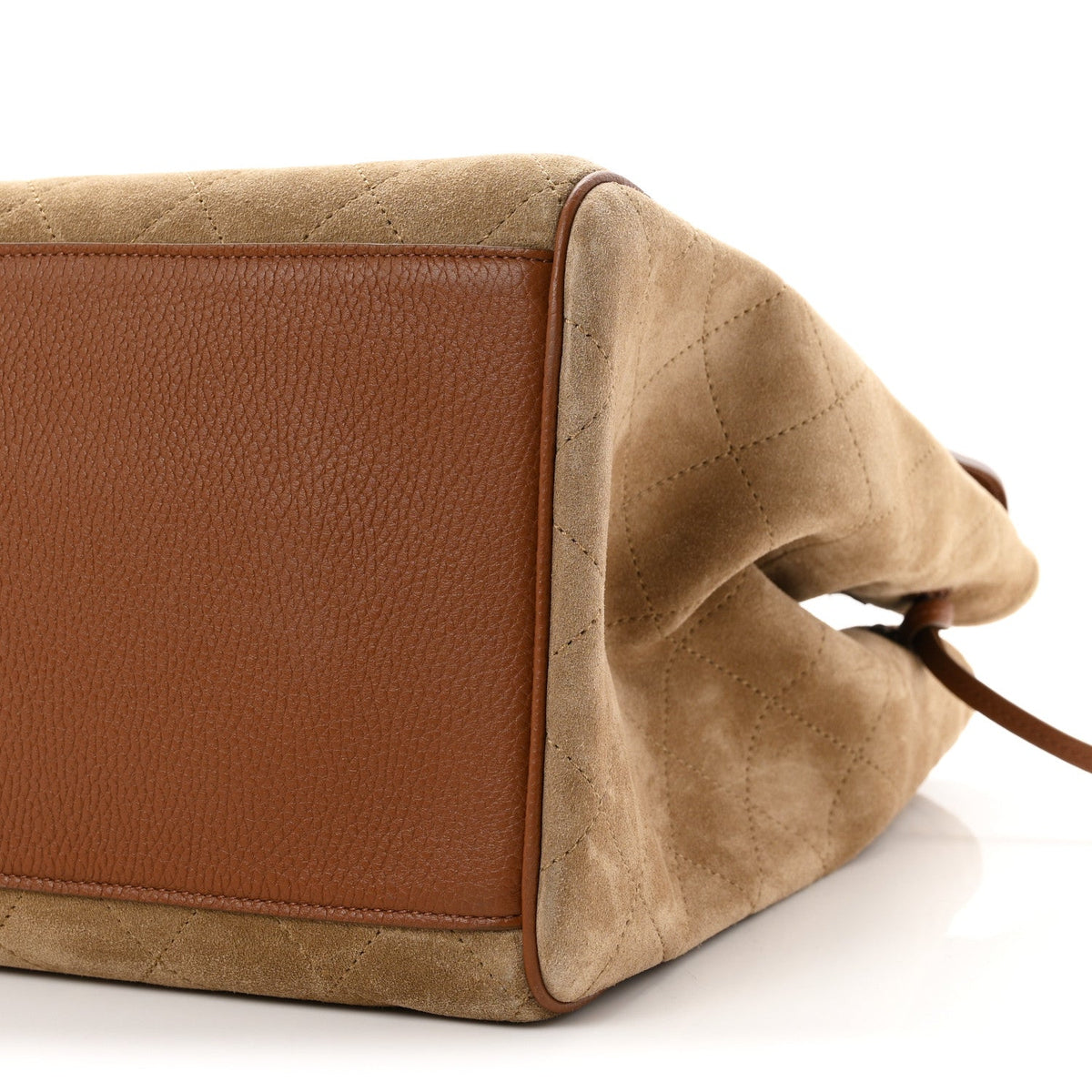Chanel Grained Calfskin Suede Large Urban Essentials Shopping Bag Dark Beige Camel