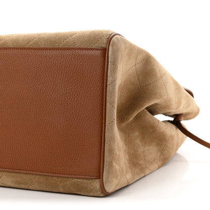 Chanel Grained Calfskin Suede Large Urban Essentials Shopping Bag Dark Beige Camel