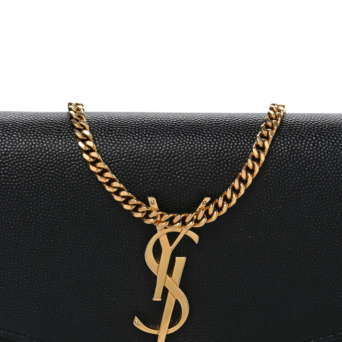 Saint Laurent Grain De Poudre Uptown Chain Wallet Black