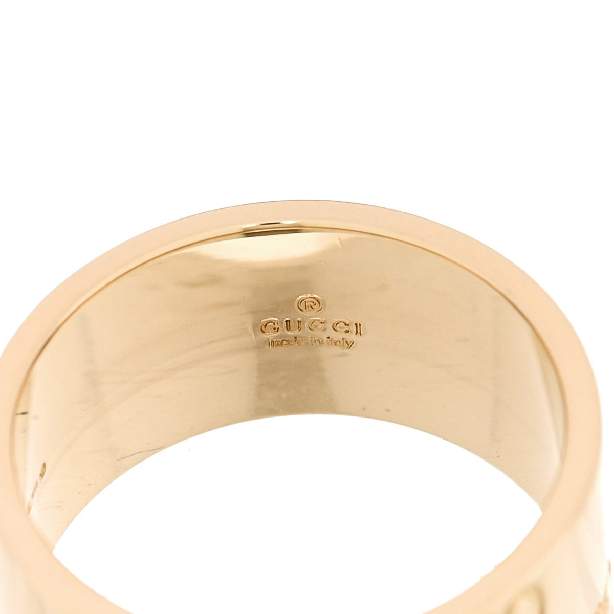 Gucci 18K Yellow Gold 9mm Icon Band Ring 46 3.75