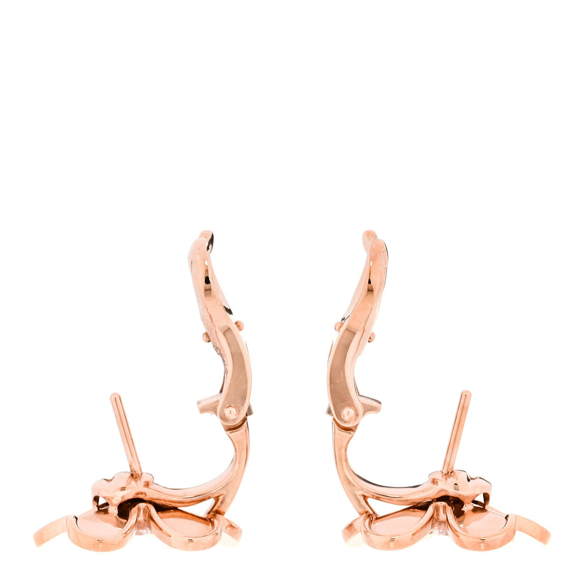 Van Cleef & Arpels 18K Rose Gold Diamond Small Frivole Earrings