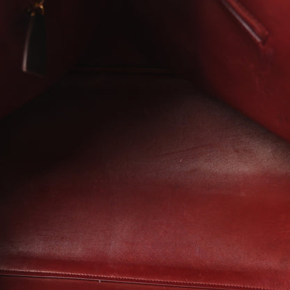The Row Polished Saddle Calfskin Large Devon Bag Burgundy 1944229
