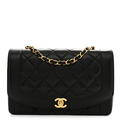 Chanel Lambskin Quilted Medium Single Flap Black 1983003