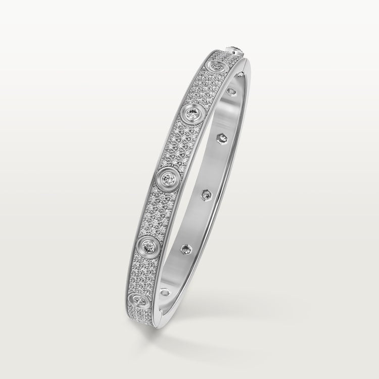 18K White Gold Diamonds Cartier Love Bracelet