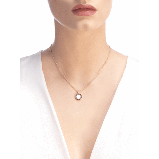 18K Rose Gold Mother of Pearl Diamonds BVLGARI Necklace