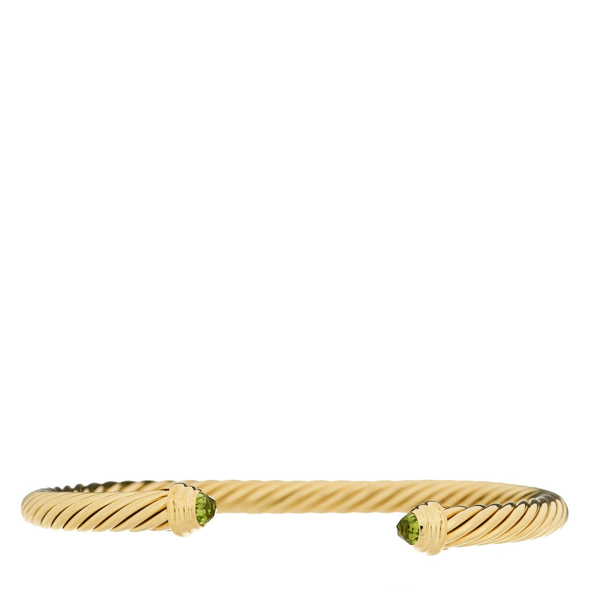 David Yurman 18K Yellow Gold Peridot 5mm Cable Bracelet