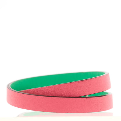 Hermes Swift Behapi Double Tour Bracelet T2 Rose Azalee Vert Comics