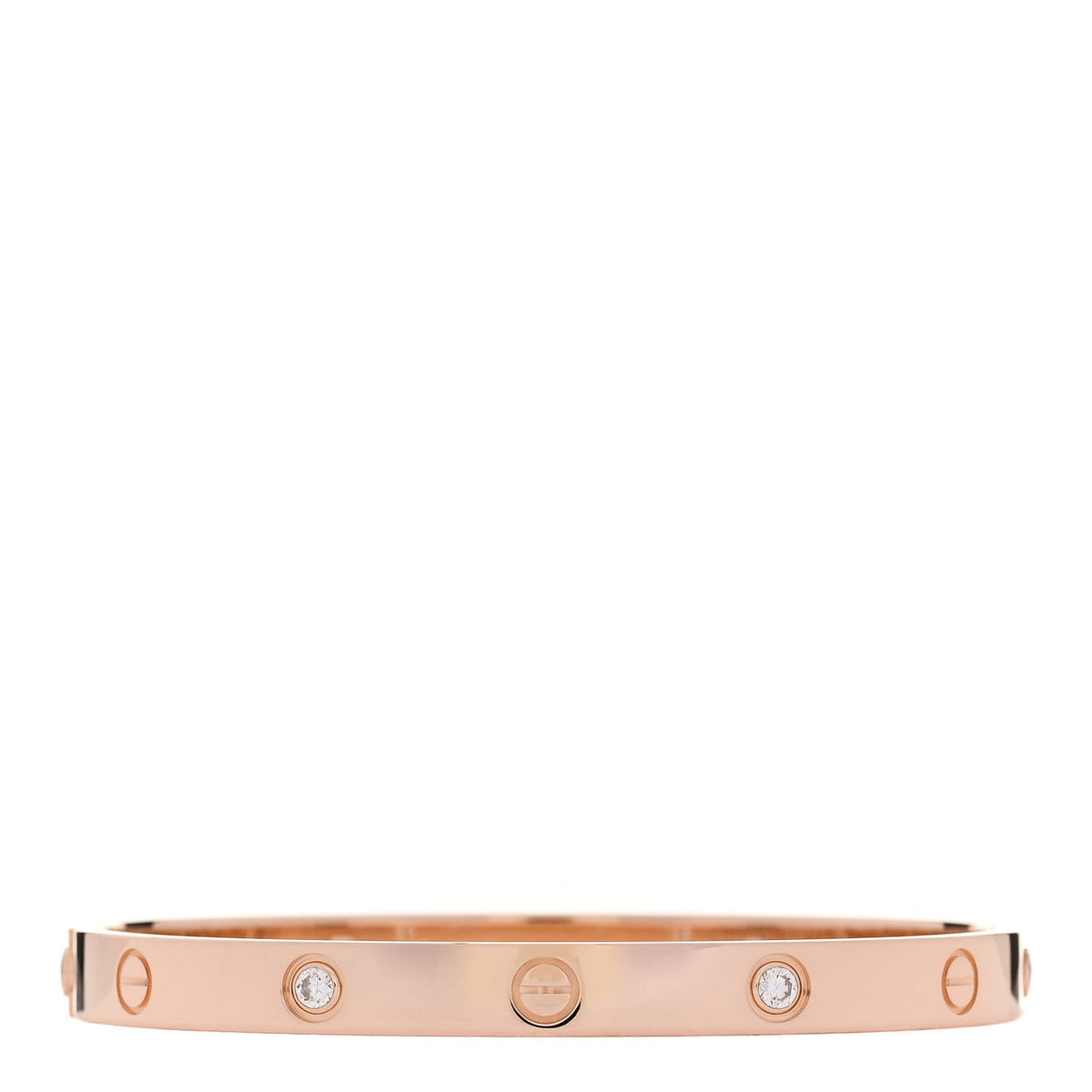 Cartier 18K Pink Gold 4 Diamond LOVE Bracelet 17