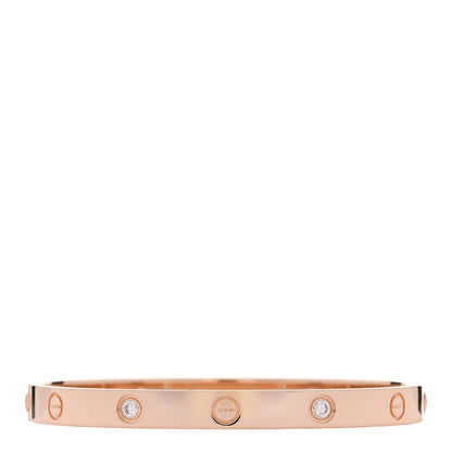 Cartier 18K Pink Gold 4 Diamond LOVE Bracelet 17