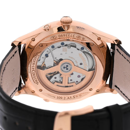 Jaeger-LeCoultre 18K Rose Gold Alligator 39mm Master Ultra Thin Moon Watch Ivory Q1362511