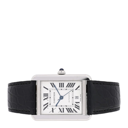 Cartier Stainless Steel Alligator 31mm Tank Solo Automatic Watch