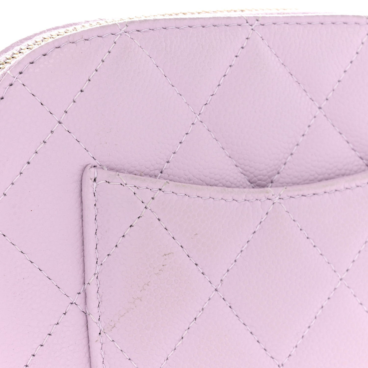 Chanel Caviar Quilted Mini Classic Clutch With Chain Light Purple