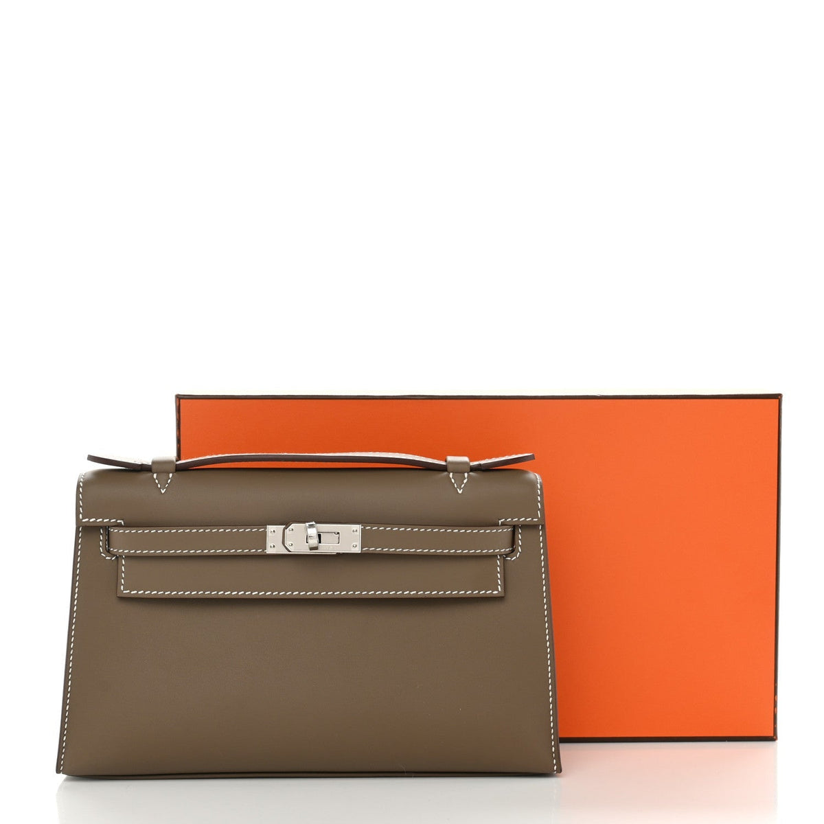 Hermès Swift Kelly Pochette Clutch Etoupe