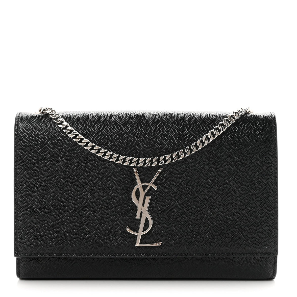 Saint Laurent Grain De Poudre Medium Kate Satchel Black