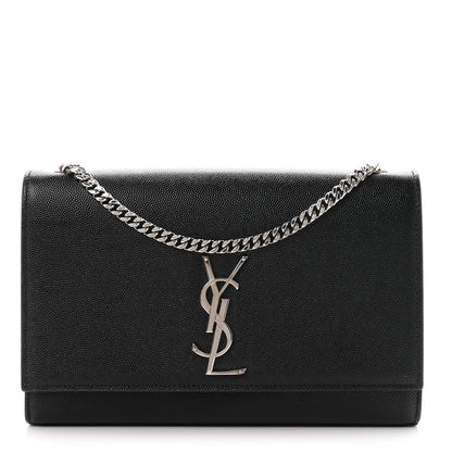 Saint Laurent Grain De Poudre Medium Kate Satchel Black