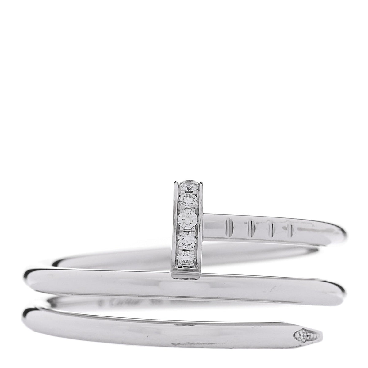 Cartier 18K White Gold Diamond Double Juste Un Clou Ring