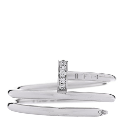 Cartier 18K White Gold Diamond Double Juste Un Clou Ring