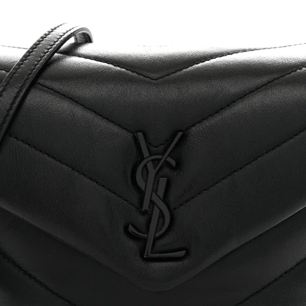 Saint Laurent Calfskin Toy Loulou Crossbody Bag Black